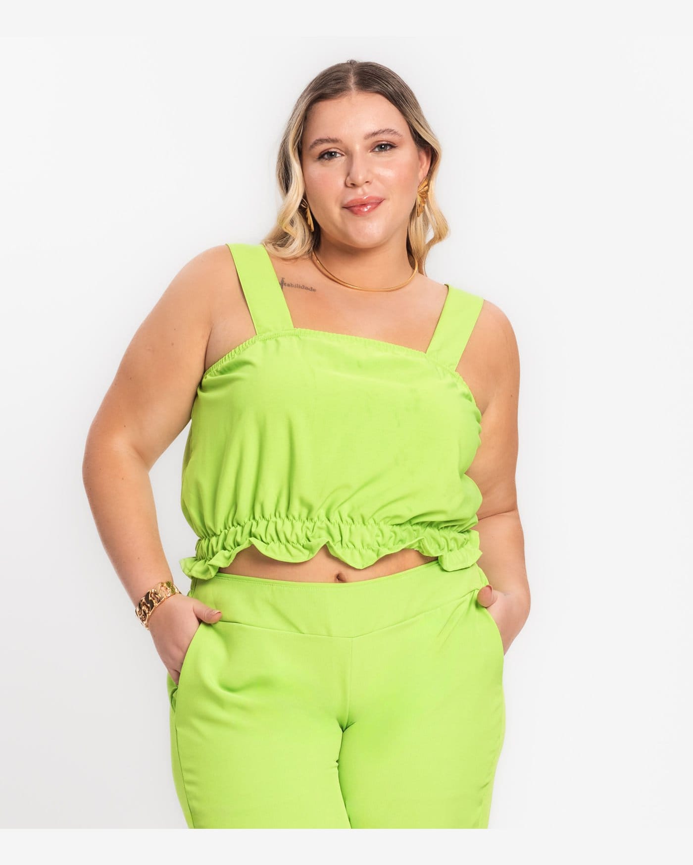 cropped neon plus size