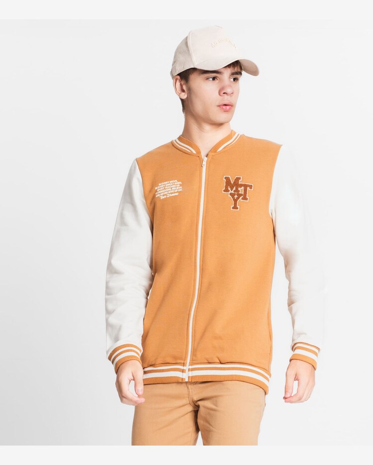 Jaqueta Juvenil Menino Moletom Minty Marrom Marrom Riachuelo