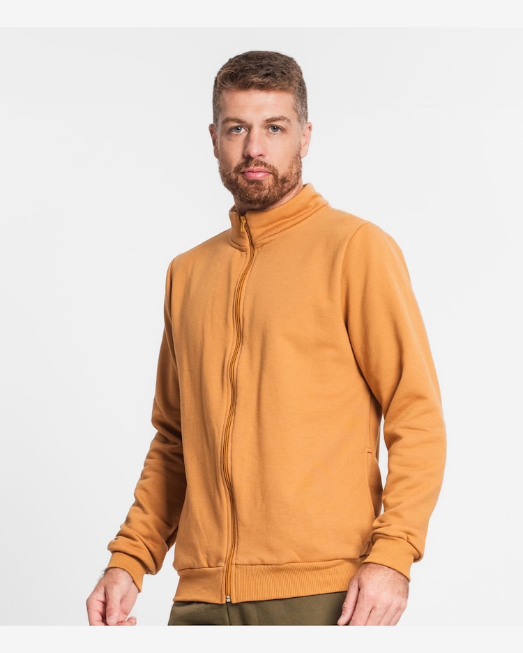 Jaqueta Masculina Em Moletom Rovitex Marrom