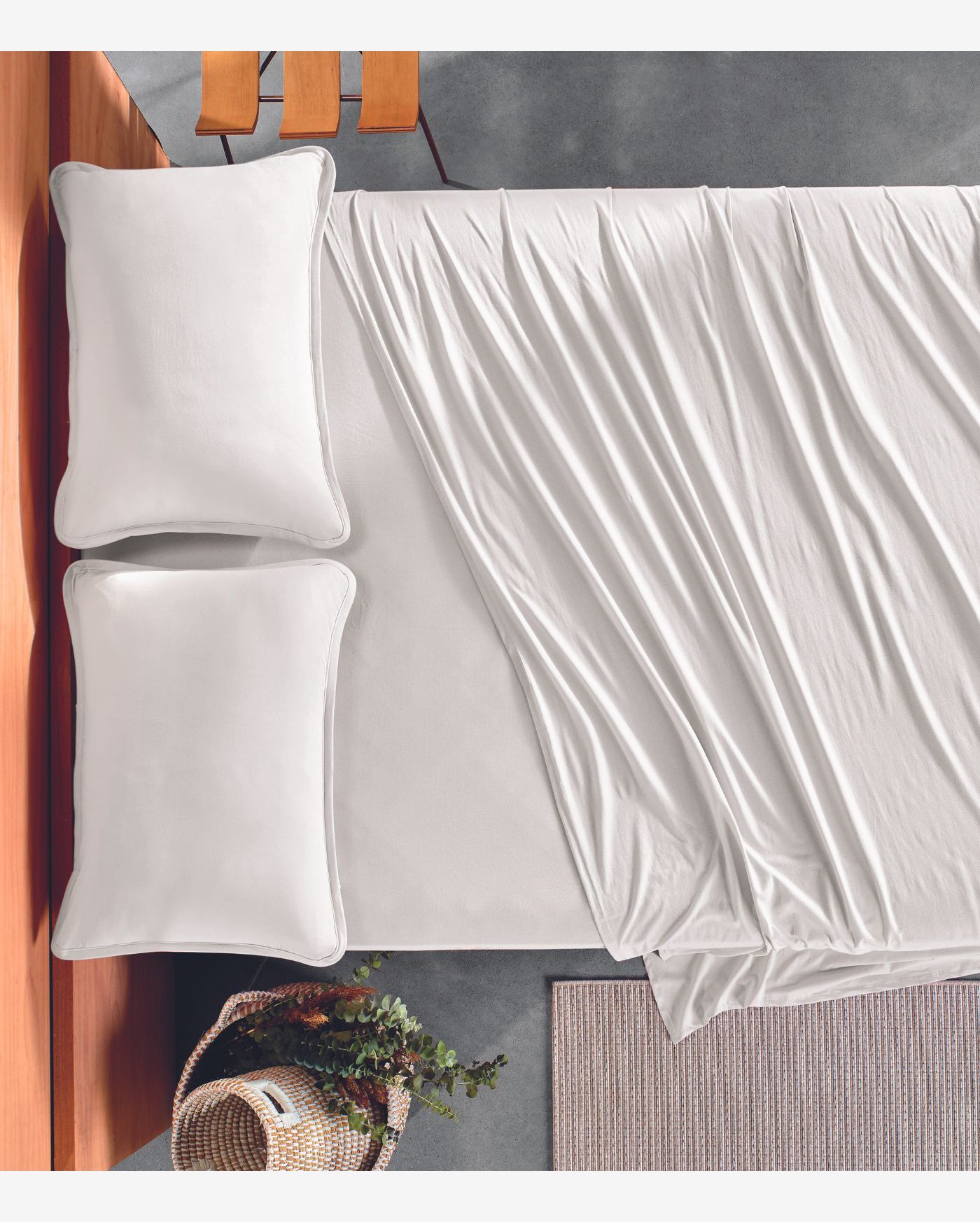 Lençol King Malha Fio Penteado Altenburg Branco