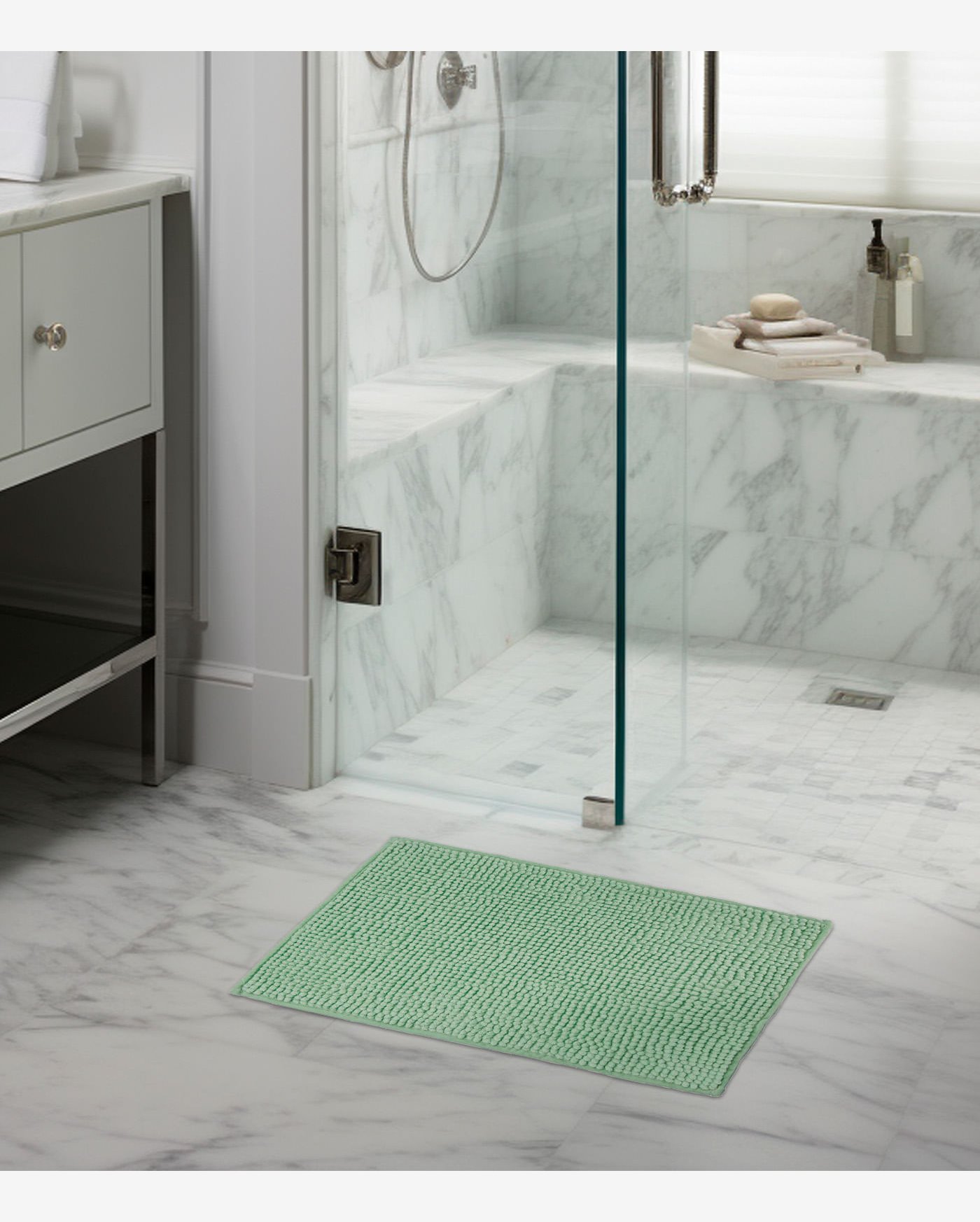 Tapete Pipoca Microfibra 38cm x 58cm Infinita Cor Verde