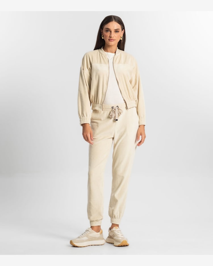 Riachuelo Conjunto Jaqueta com Calça Plush Endless Bege