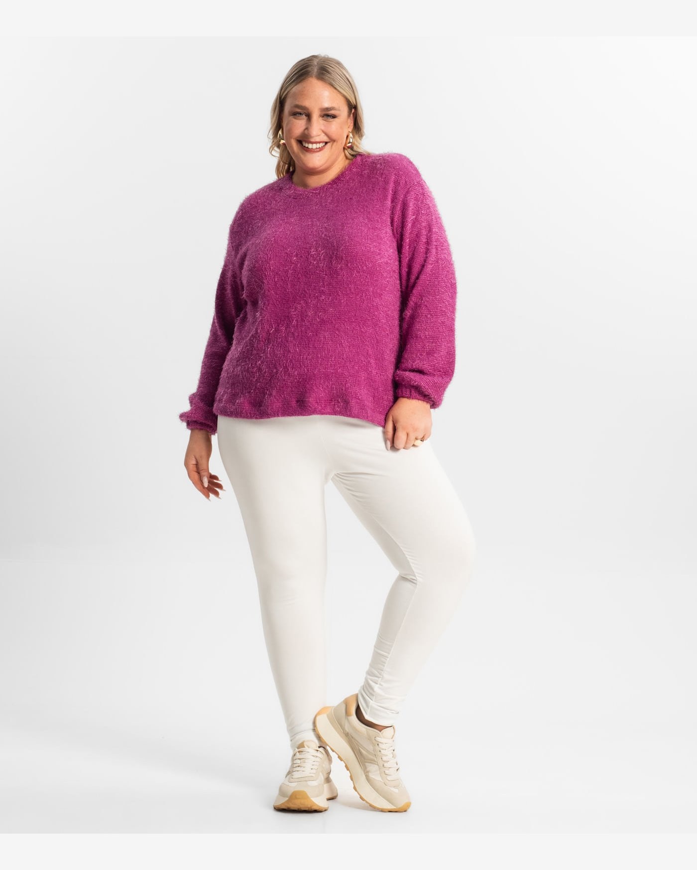 Blusão Feminino Plus Size Secret Glam Roxo