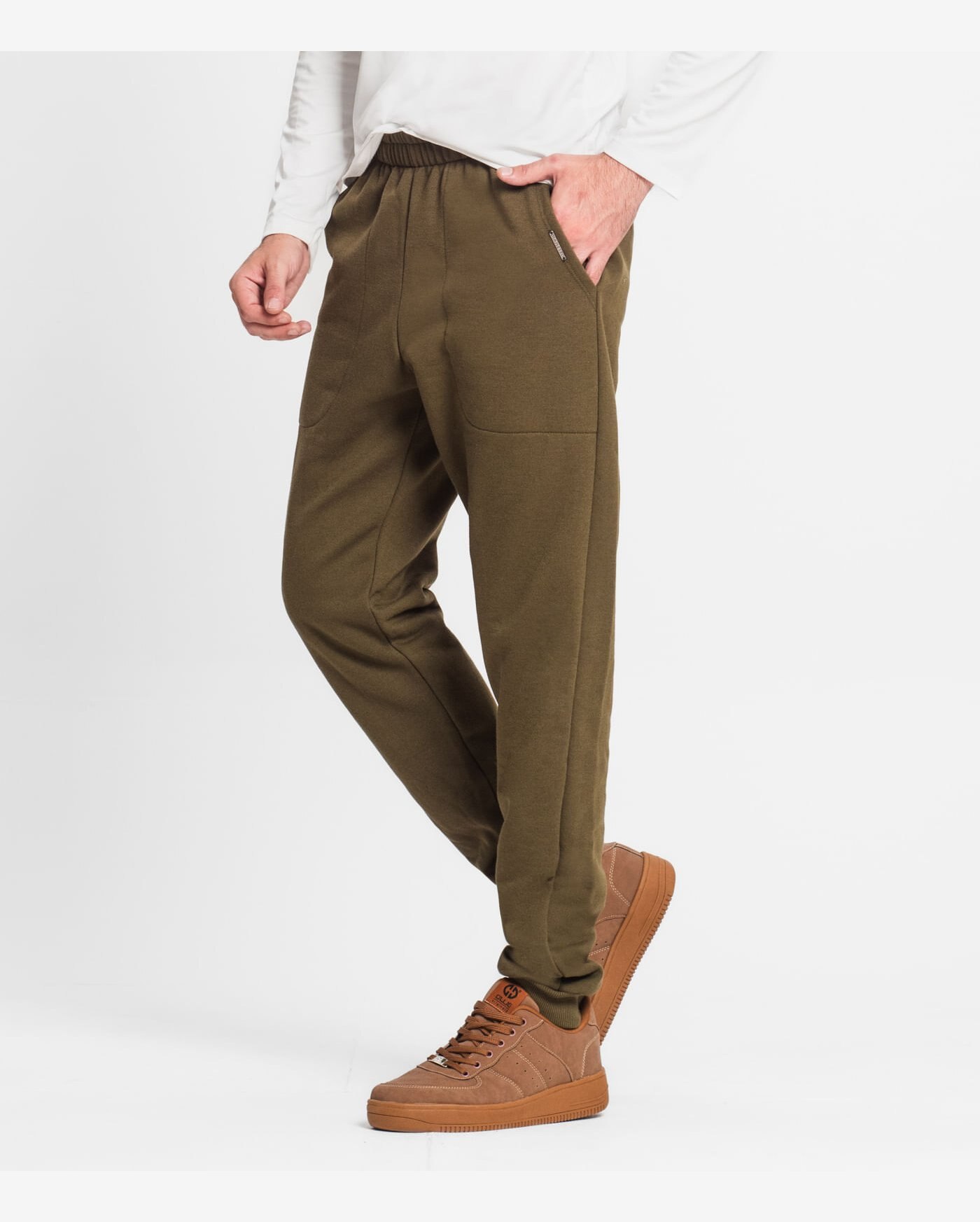 Calça Masculina Plus Size Em Moletom Diametro Verde