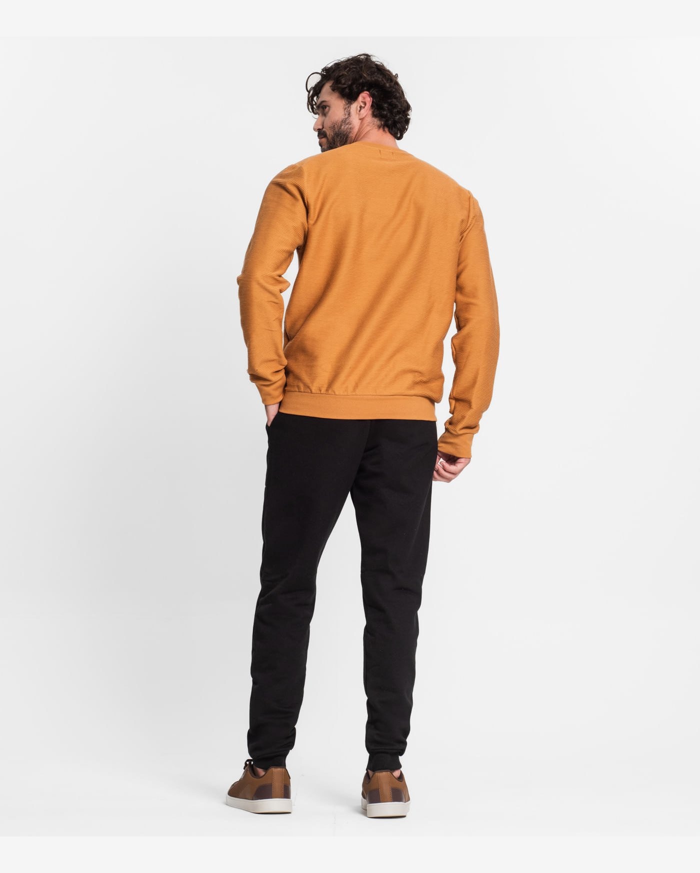 Calça Masculina Plus Size Em Moletom Diametro Preto