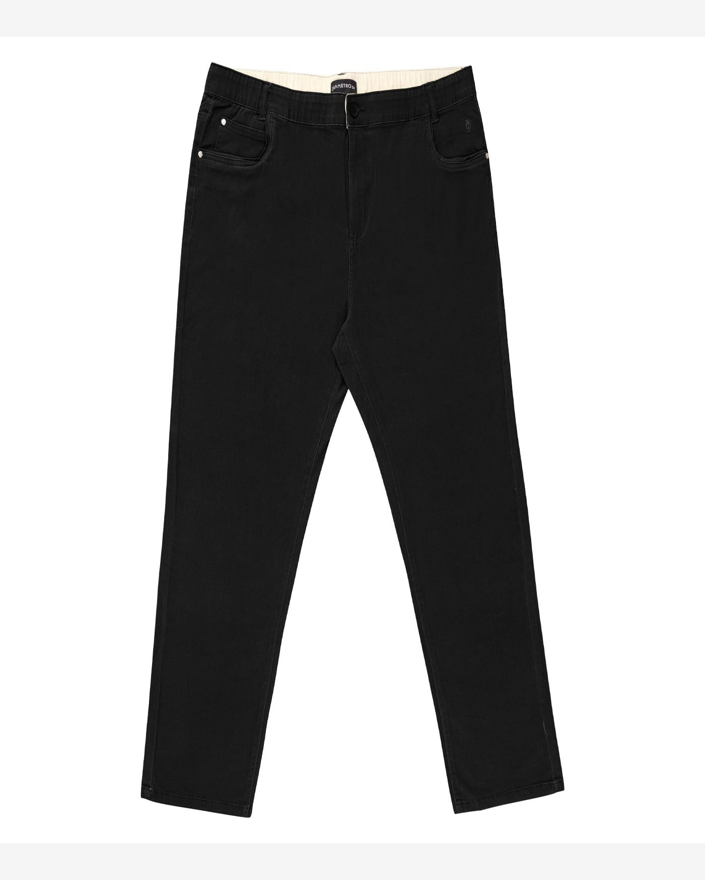 Calça Masculina Plus Size Em Sarja Diametro Preto