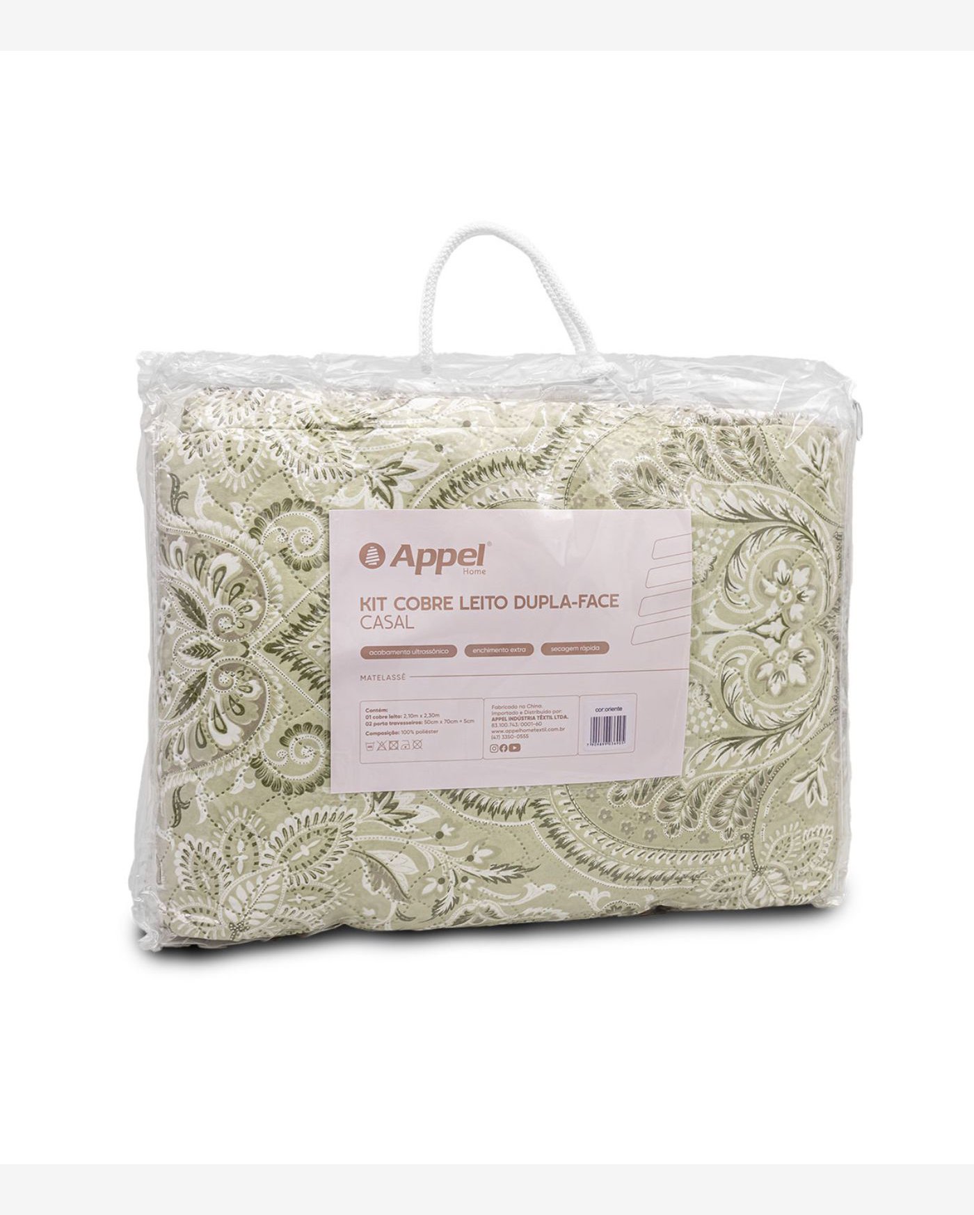 Kit Cobre Leito Matelassê King Appel Bege