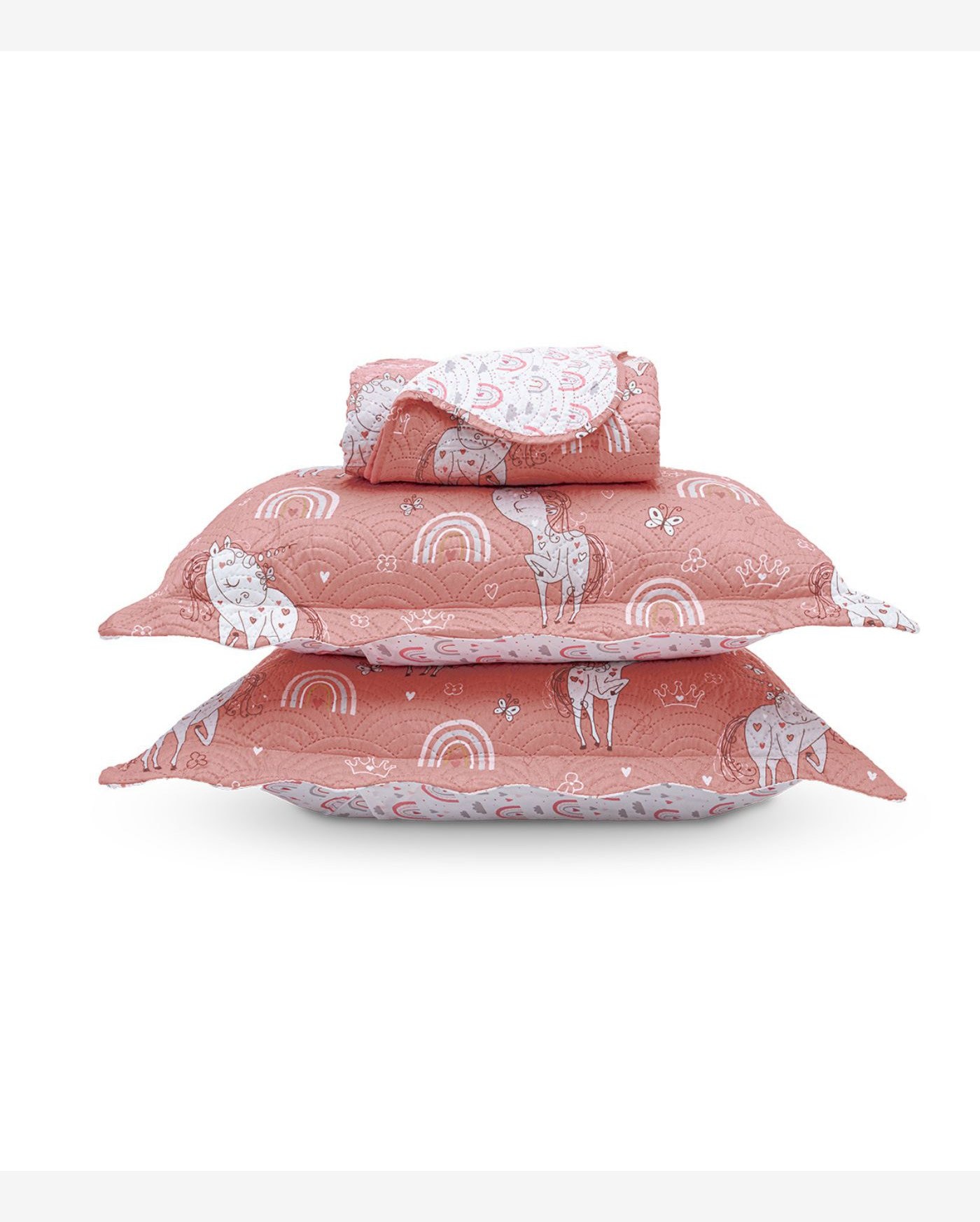 Kit Cobre Leito Casual Kids Casal Appel Rosa