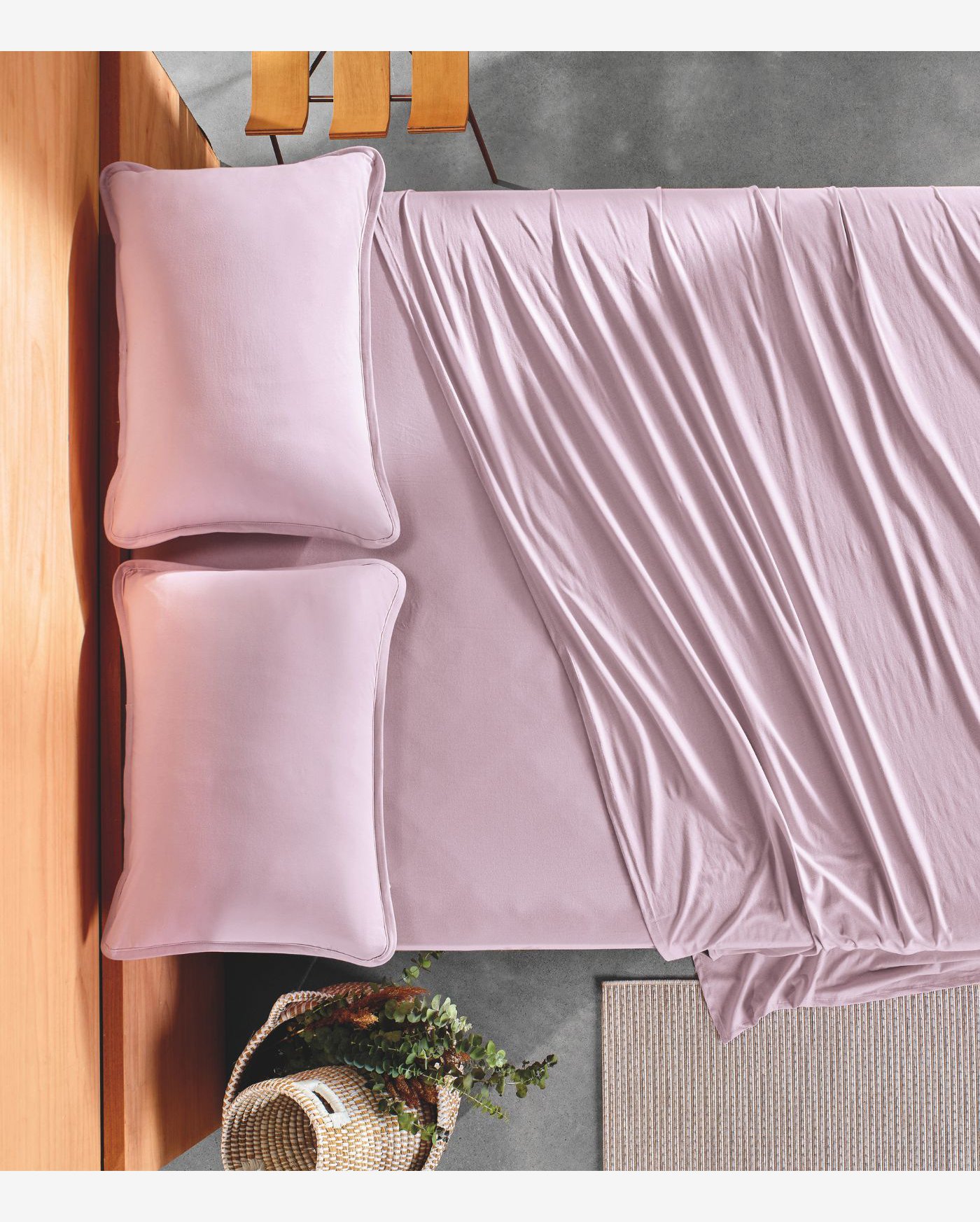 Jogo de Cama Casal Malha Fio Penteado Altenburg Rosa