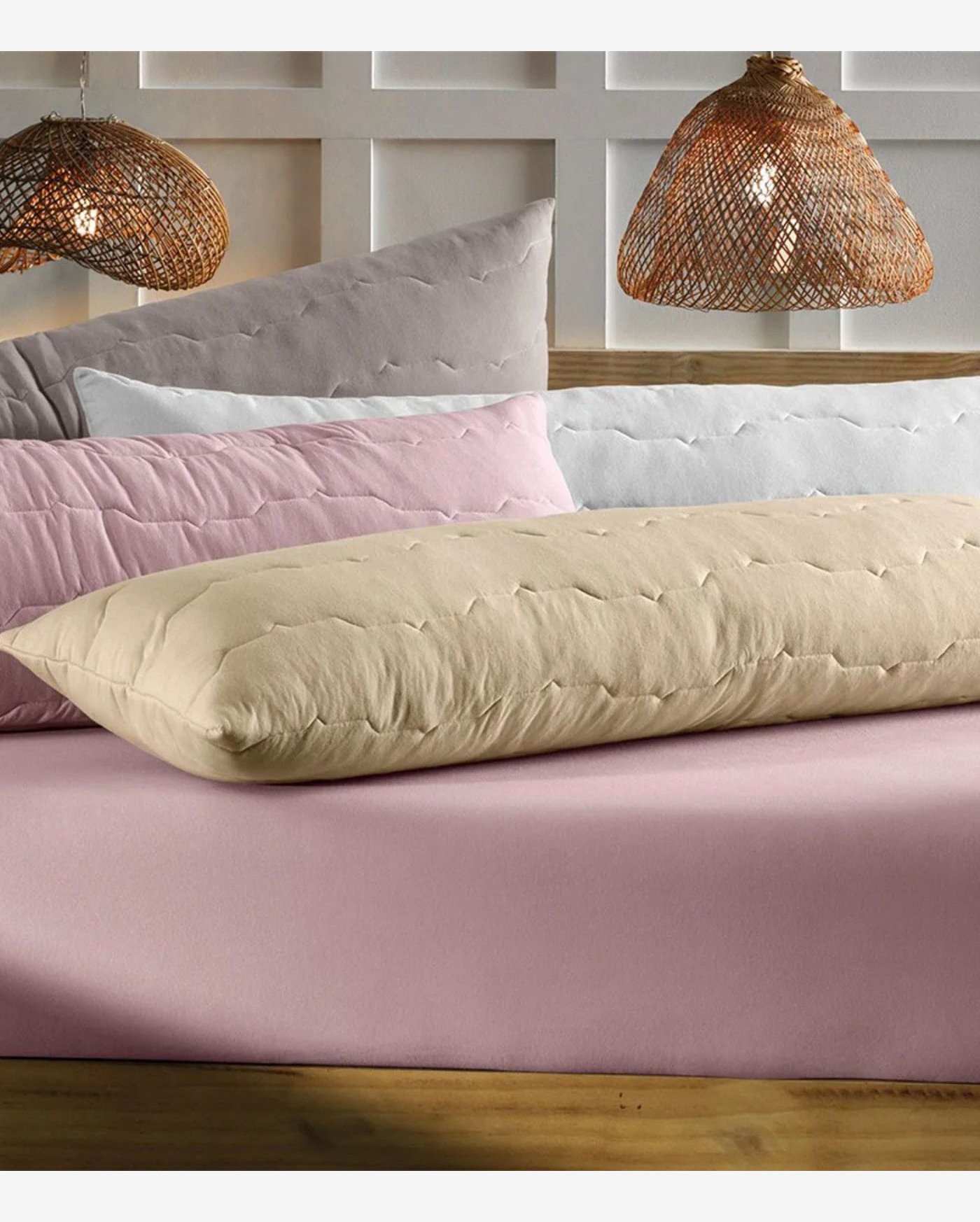 Porta Travesseiro Body Pillow De Malha Altenburg Bege