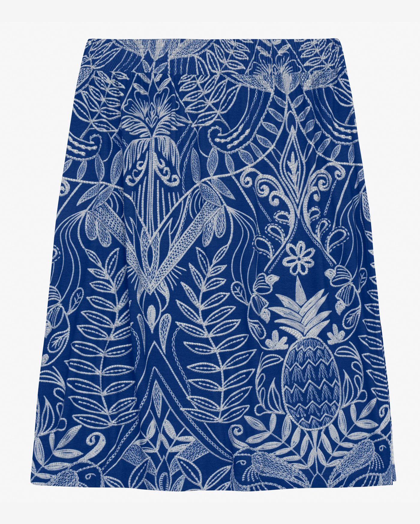 Saia Midi Feminina Plus Size Secret Glam Azul