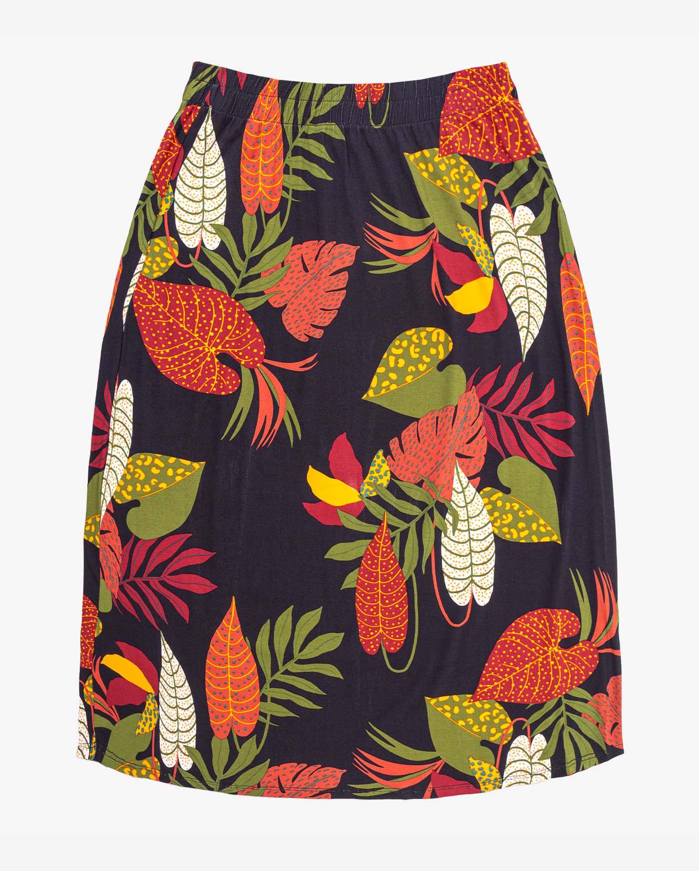 Saia Midi Plus Size Infinita Cor Preto