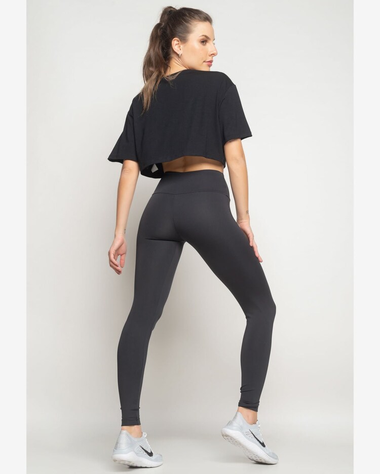 Riachuelo Calça Legging Esportiva Suplex Poliamida Preta