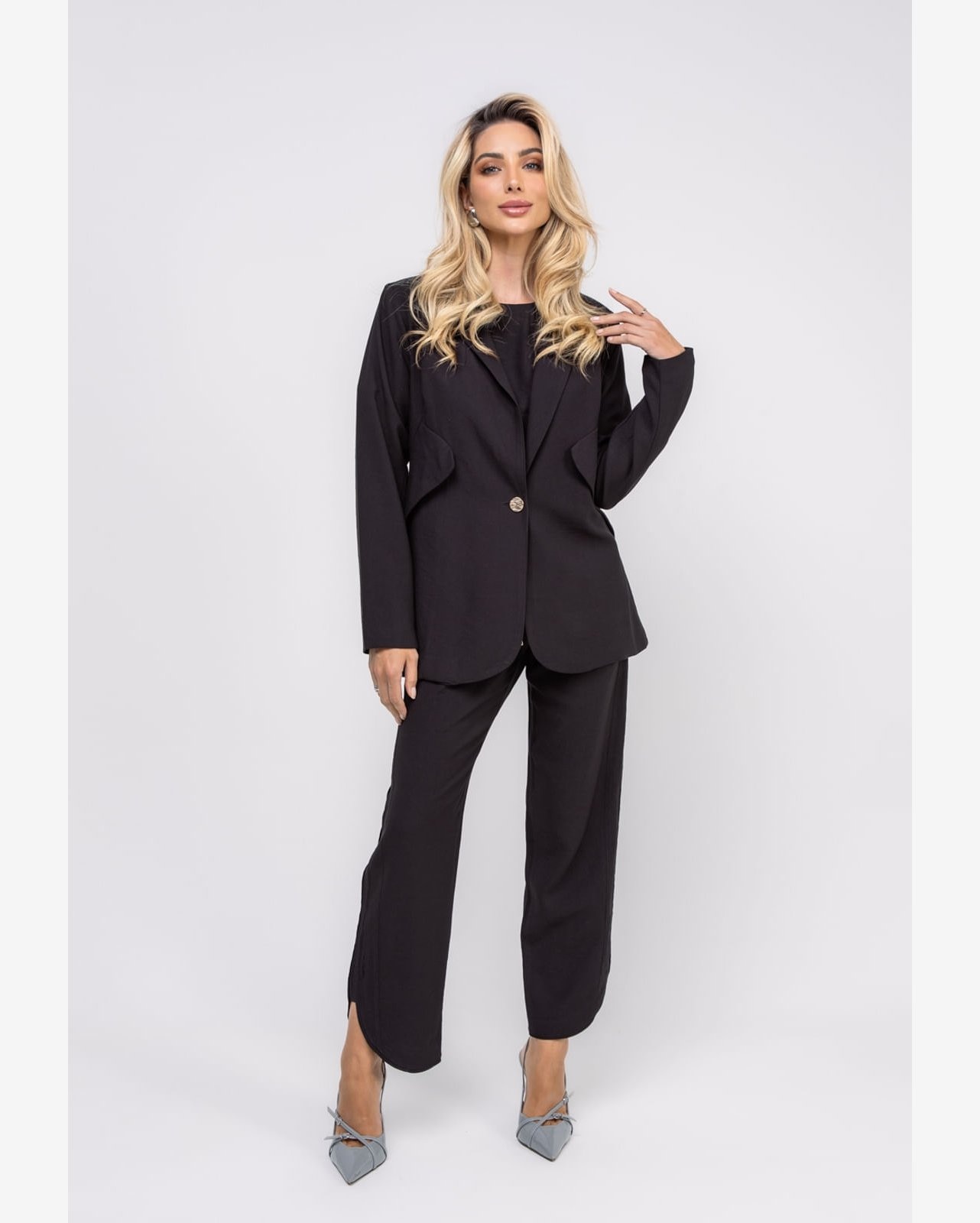 Blazer De Alfaiataria Marrant Detalhe Lapela Preto Salvatore