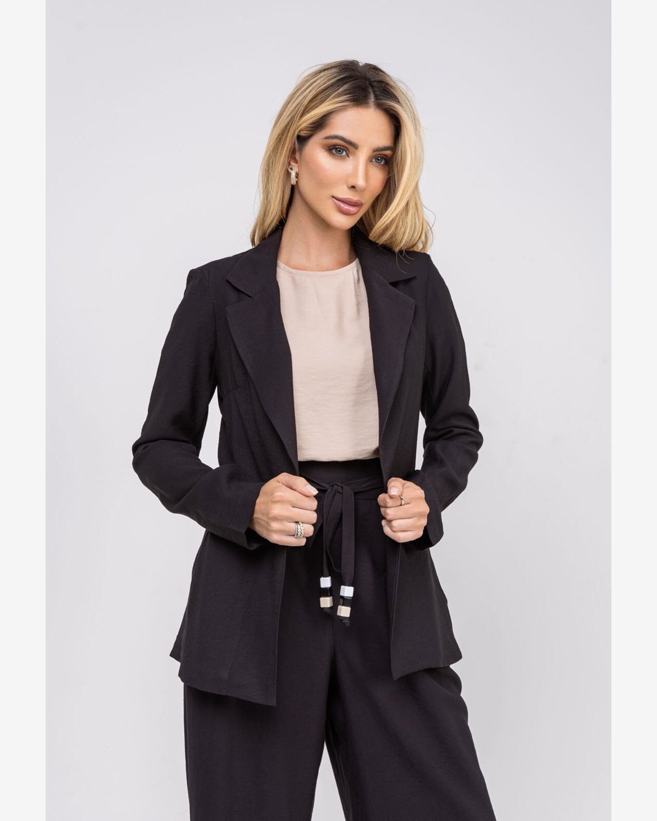 Blazer De Alfaiataria Marrant Alongado Preto Salvatore