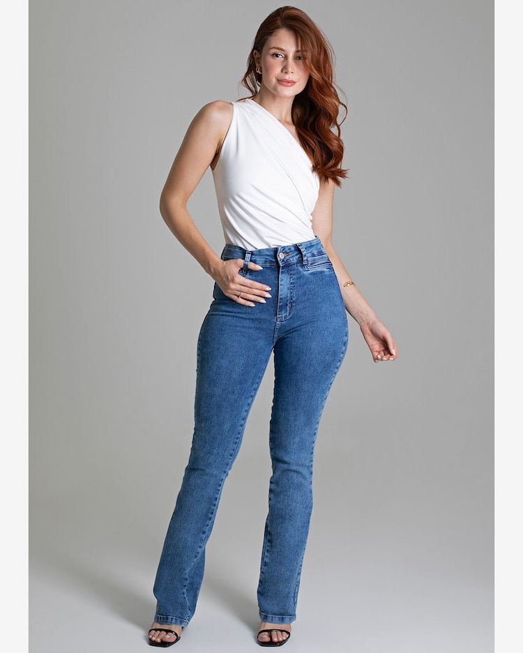Boot Cut CalÃ§a Jeans Sawary Cintura Alta Riachuelo Calça Jeans