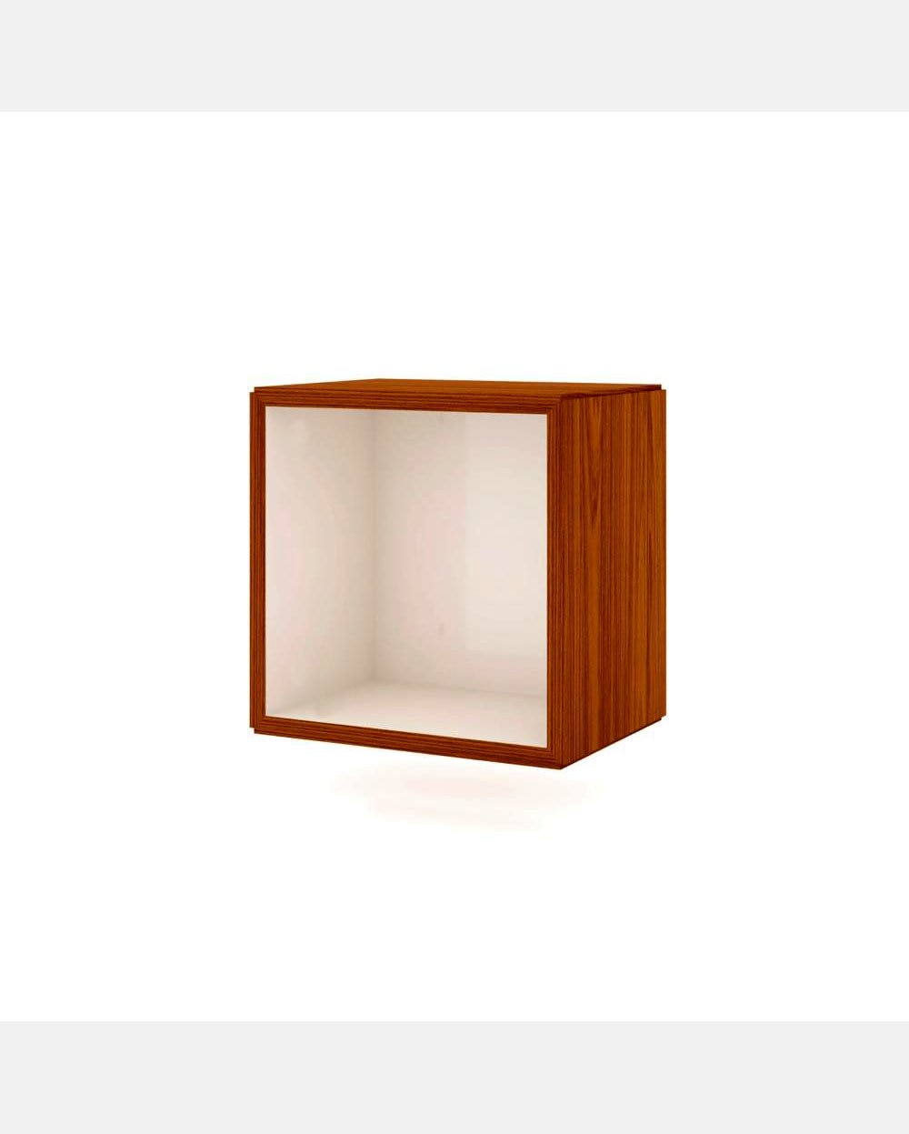 Nicho Quadrado Emily cor Freijo com Off White Brilho 33 cm (LARG) - 56535