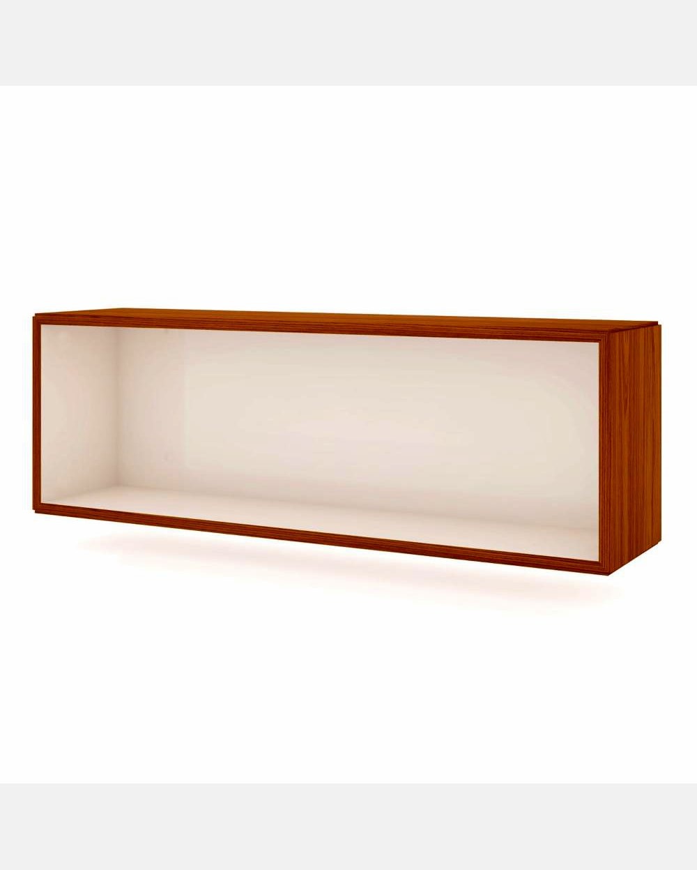 Nicho Retangular Emily cor Freijo com Off White Brilho 99 cm (LARG) - 56537