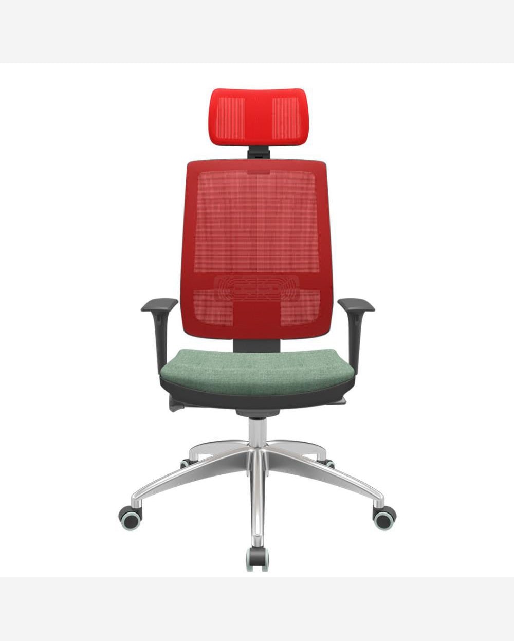 Cadeira Office Brizza Tela Vermelha Com Encosto Assento Concept Hera Autocompensador 126cm - 63072