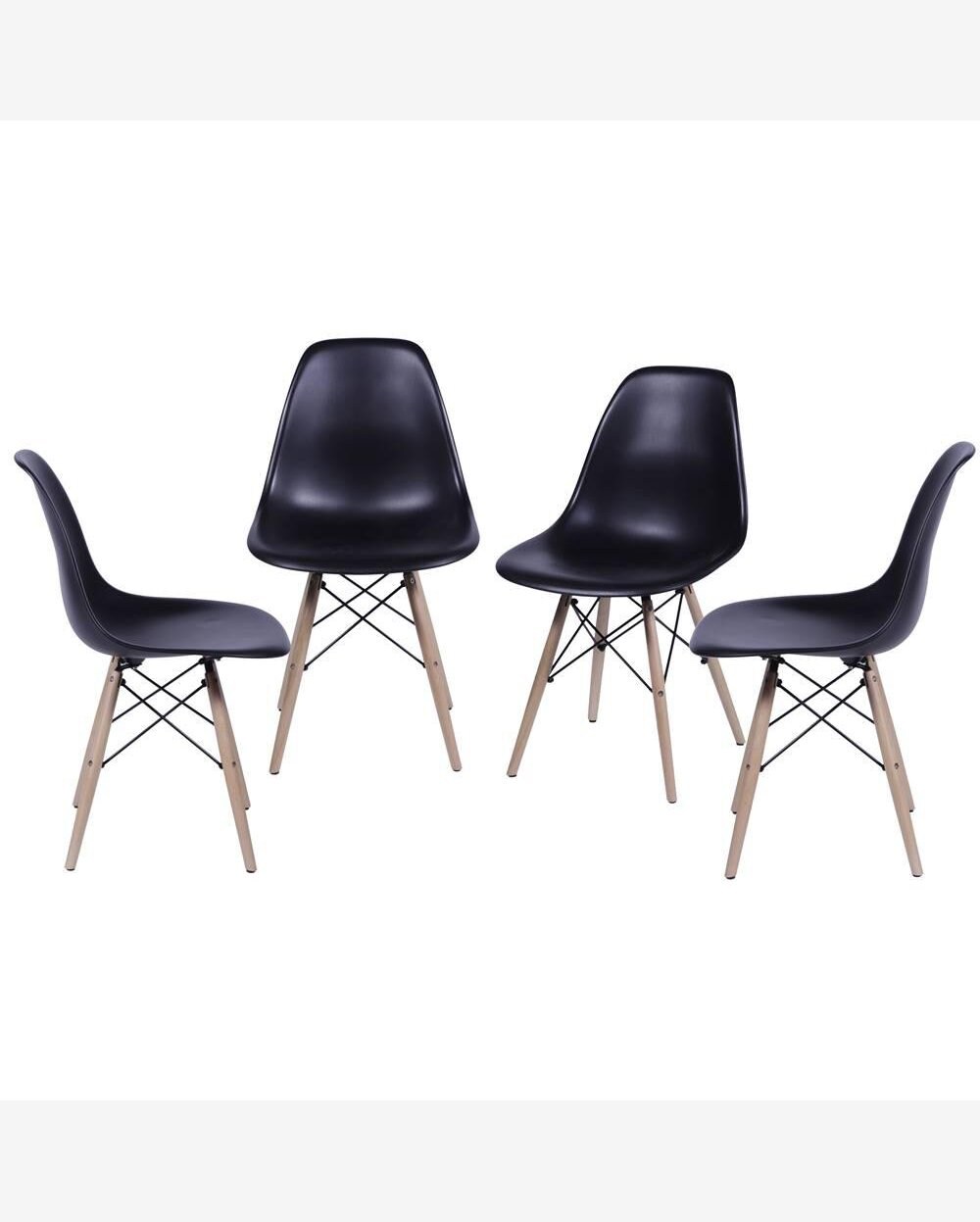 Riachuelo | Kit com 4 Cadeiras Eames Polipropileno Base Madeira na Cor ...