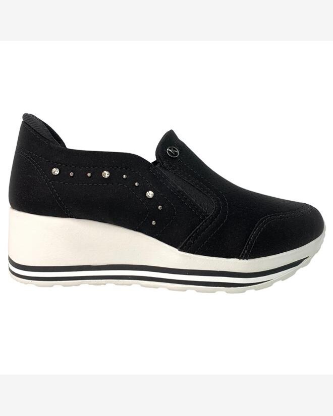 Riachuelo Tênis Kolosh Slip On Plataforma Feminino Preto