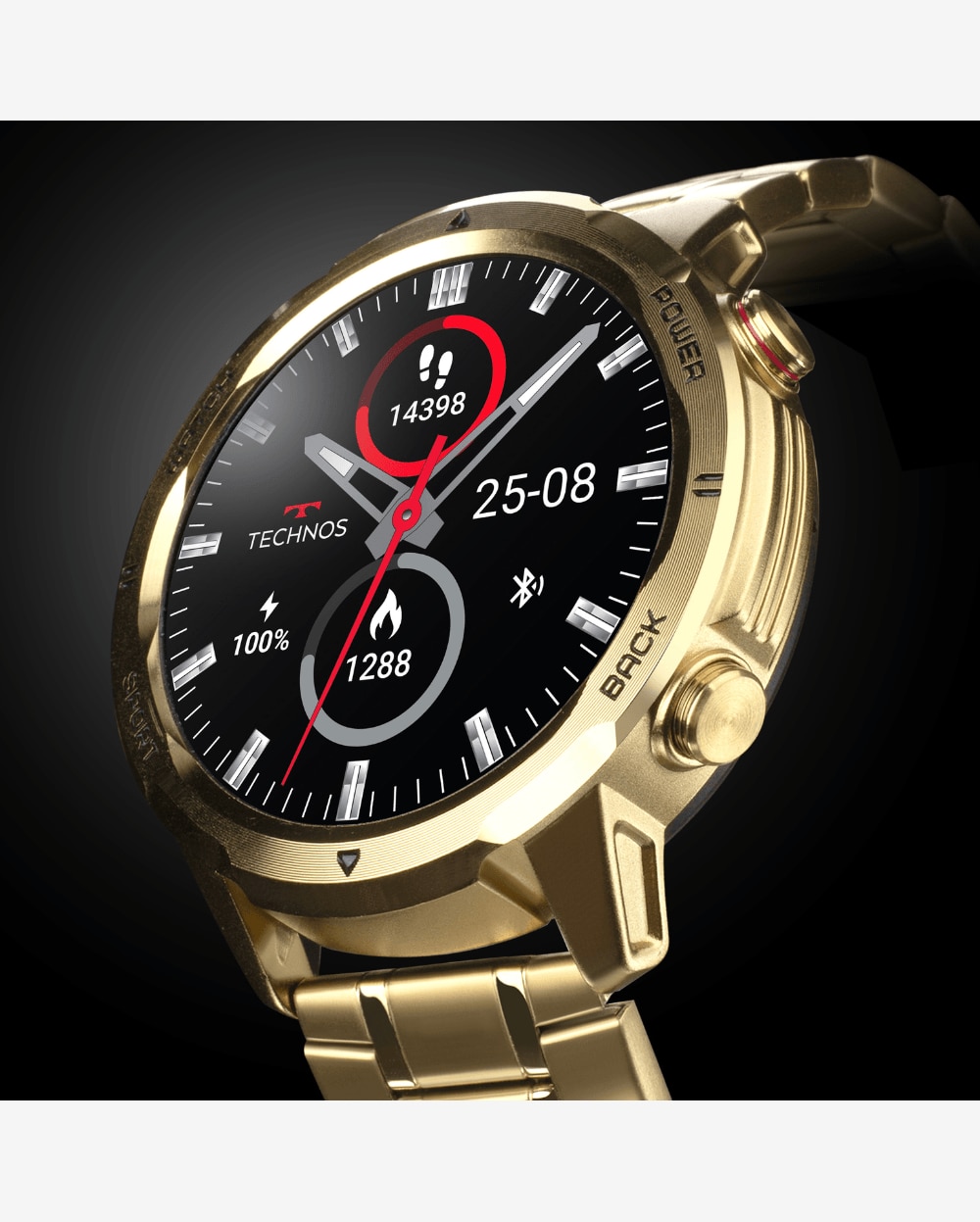 Smartwatch Technos Connect Sports Call Dourado - TSPORTSCAD/6D