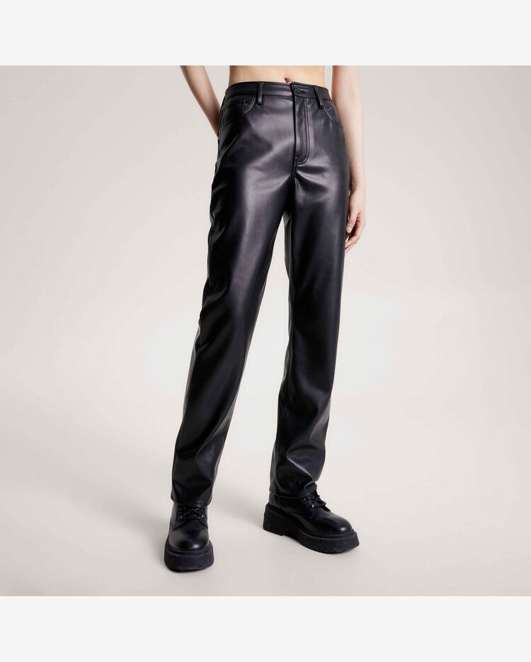 Riachuelo Calça De Couro Vegana Reta Tommy Jeans