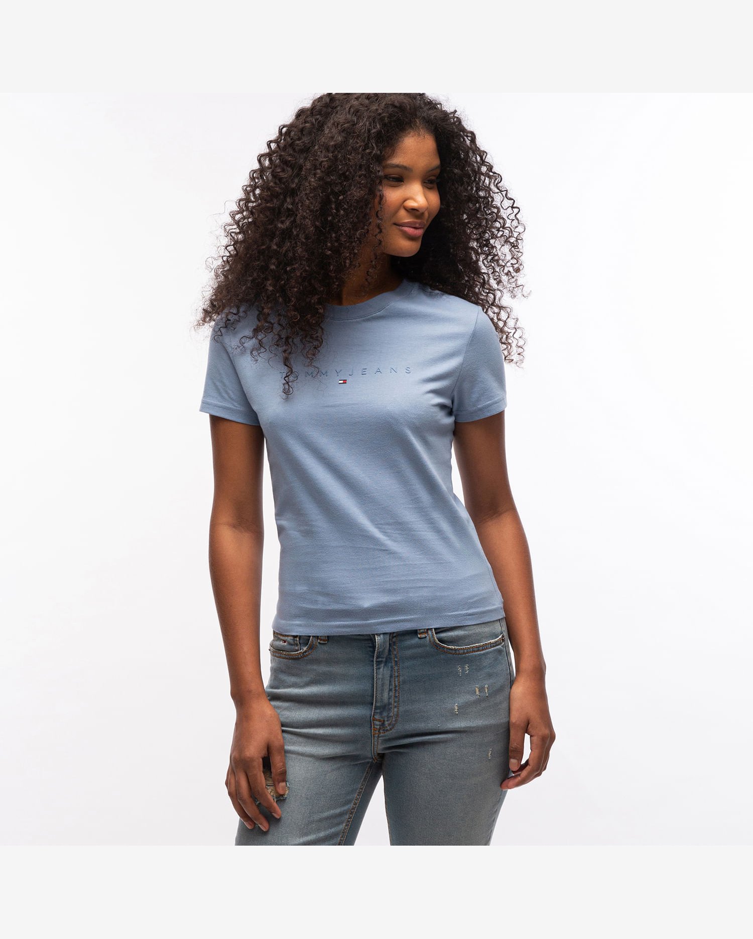 Camiseta Logo Linear Slim Fit Tommy Jeans
