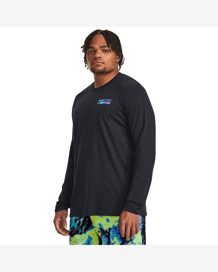 Camiseta Manga Longa de Treino Masculina Under Armour Project Rock Brahma  Preto Riachuelo
