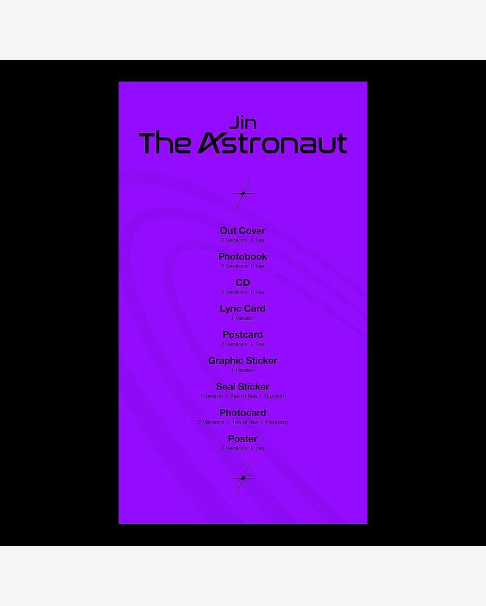 Jin - The Astronaut Single Album (VERSION 02) | Coreano, Poster E Photocard Inclusi