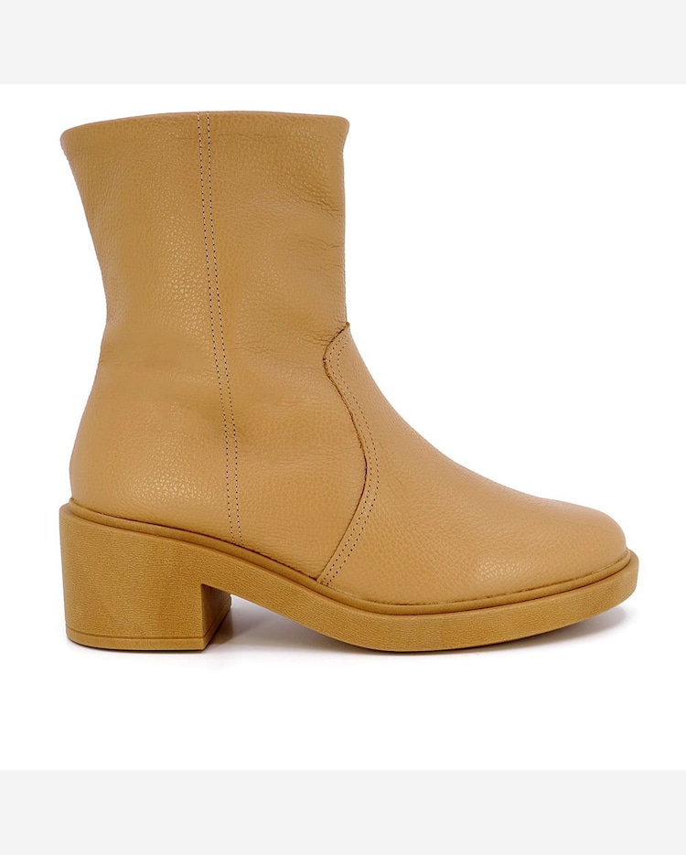 Bota Cano Médio Marrom Couro Marrom Riachuelo