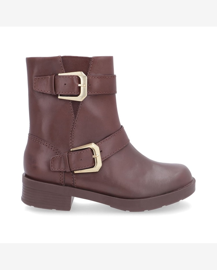 Bota Salto Plataforma Marrom Fivelas Elástico Riachuelo