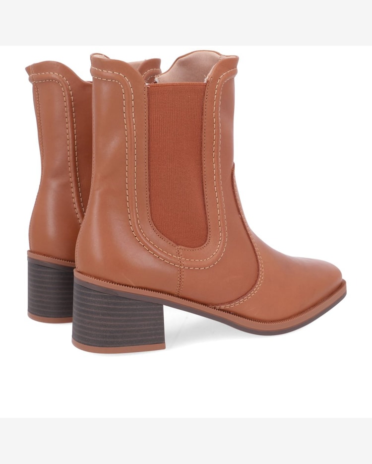 Riachuelo Bota Salto Bloco Marrom Canela Cano Médio