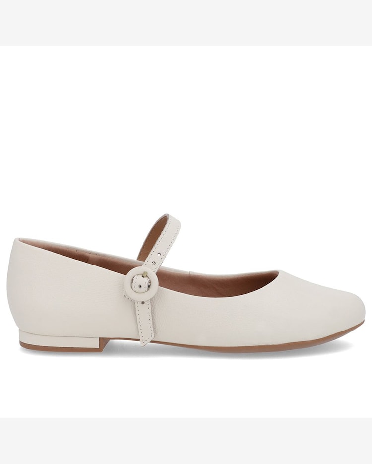 Riachuelo Sapatilha Branca Marfim Couro Tira