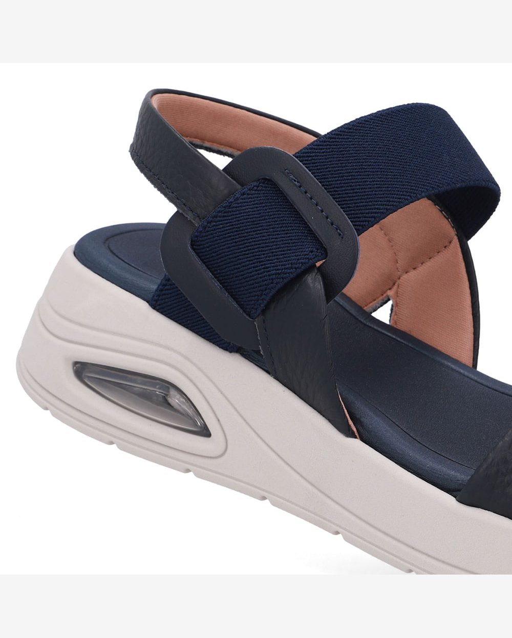 Sandália Salto Plataforma Couro Azul