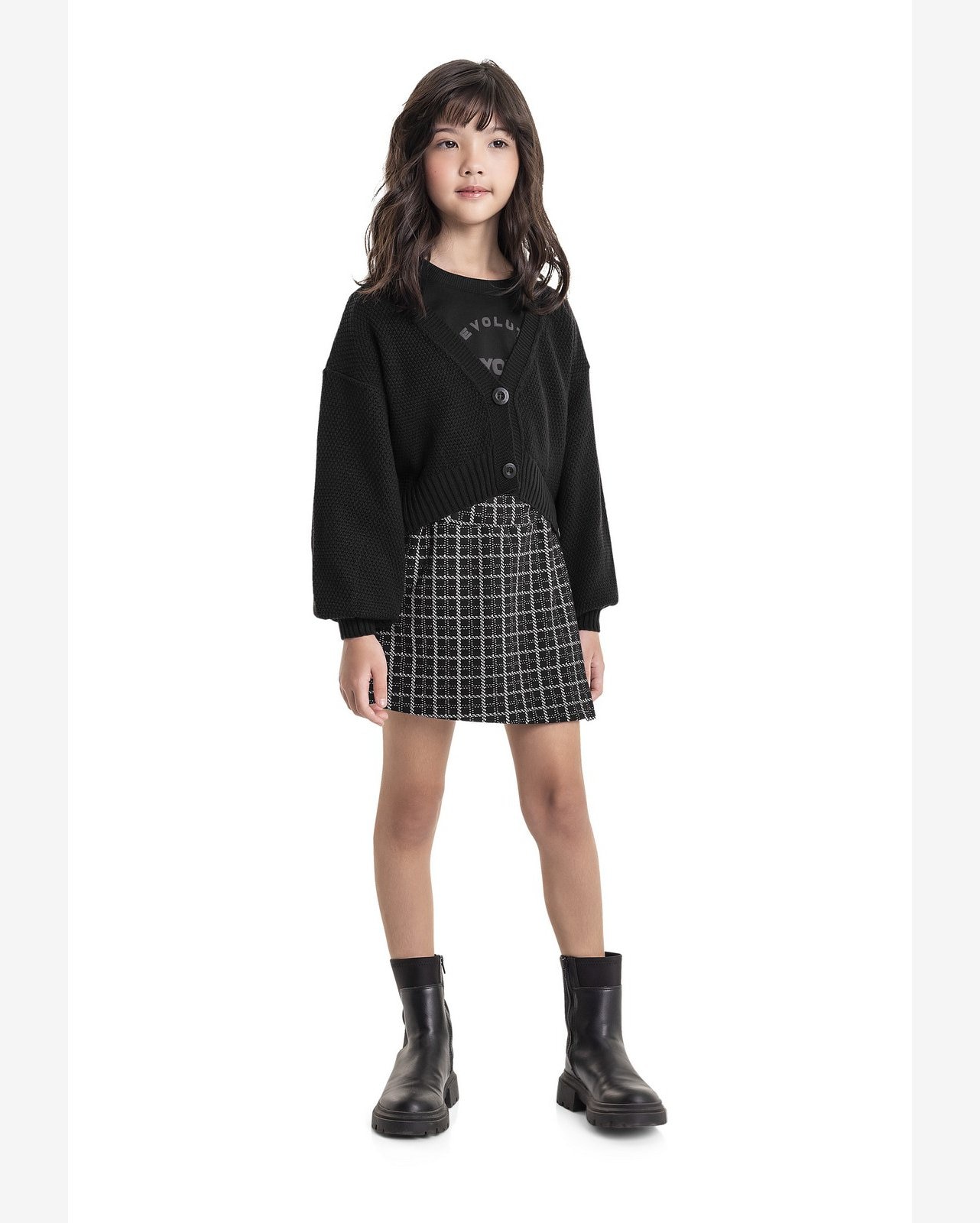 Cardigan Cropped em Tricô Juvenil Gloss