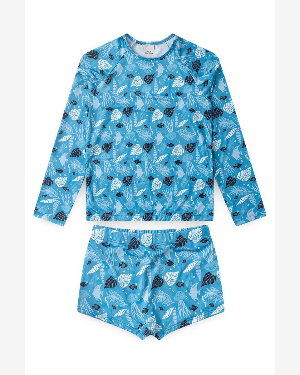 Conjunto Moda Praia Infantil Masculino Tropical