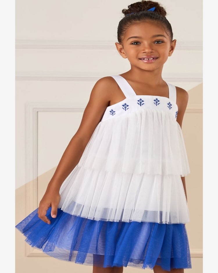 Riachuelo Vestido Festa Infantil Tule Menina Azul Mon Sucré
