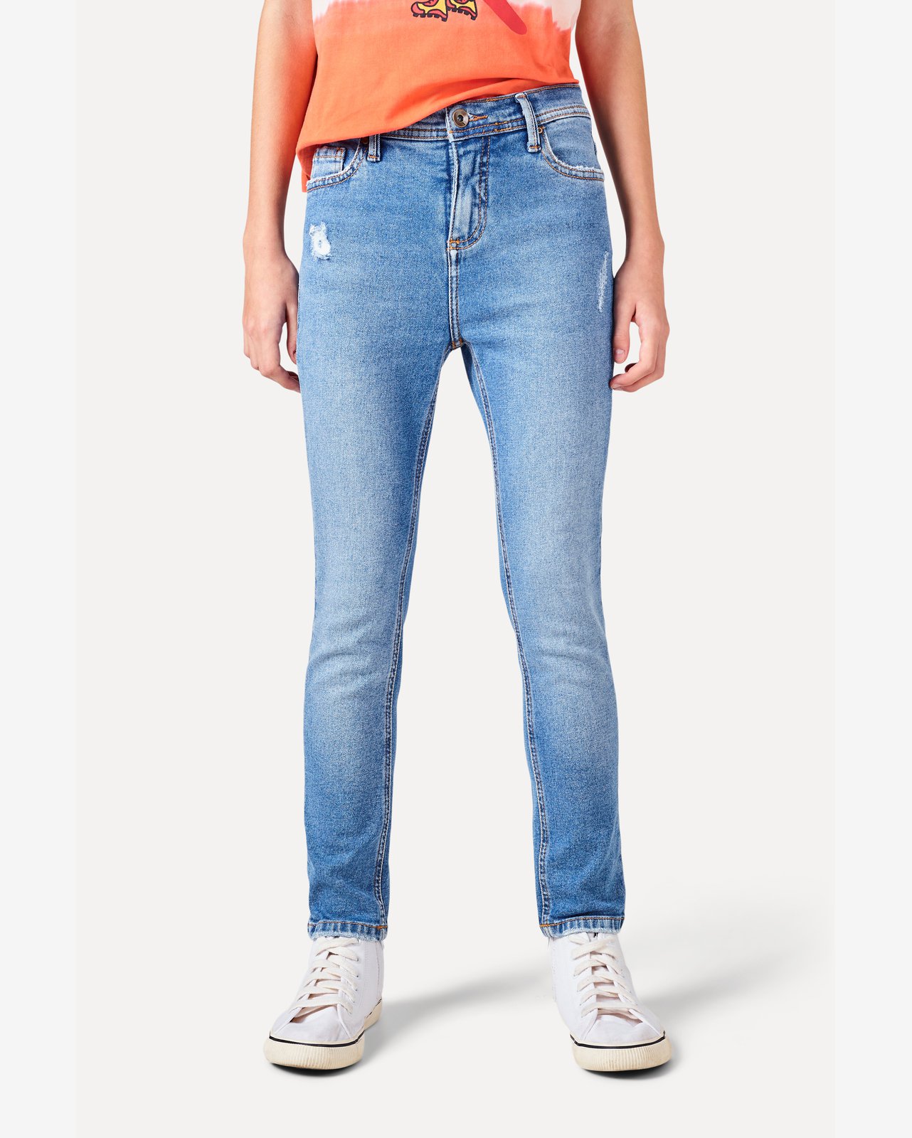 CALCA MENINA JEANS SKINNY DESTROYED RESERVA MINI