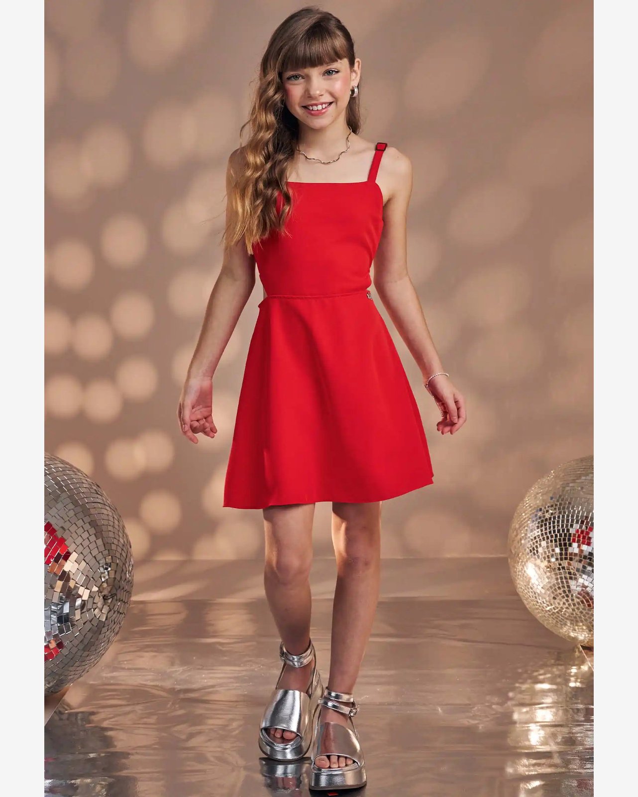 Vestido Menina Vermelho Juvenil Vic Vicky