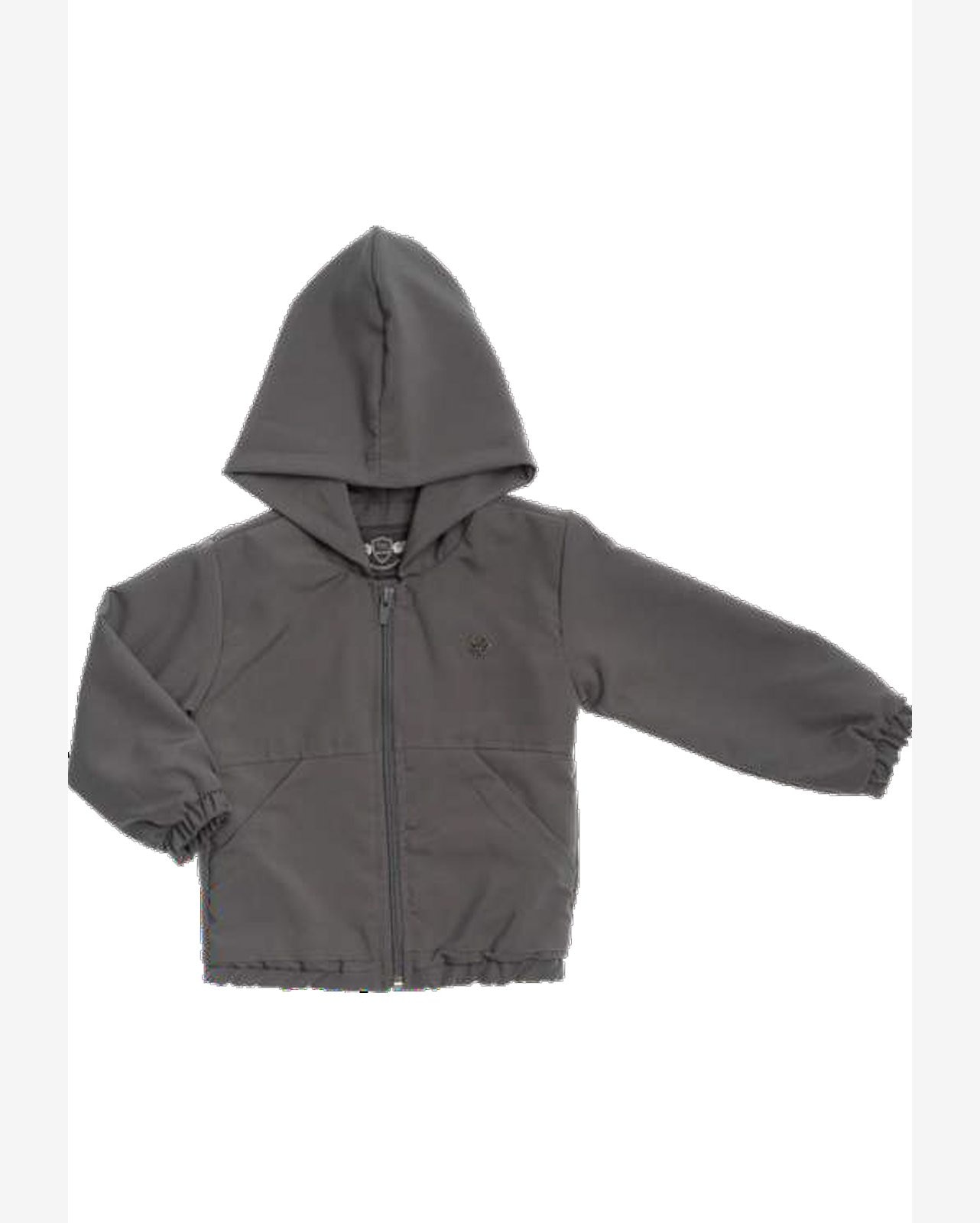 Jaqueta Preto Nylon Capuz Infantil Anjos Baby
