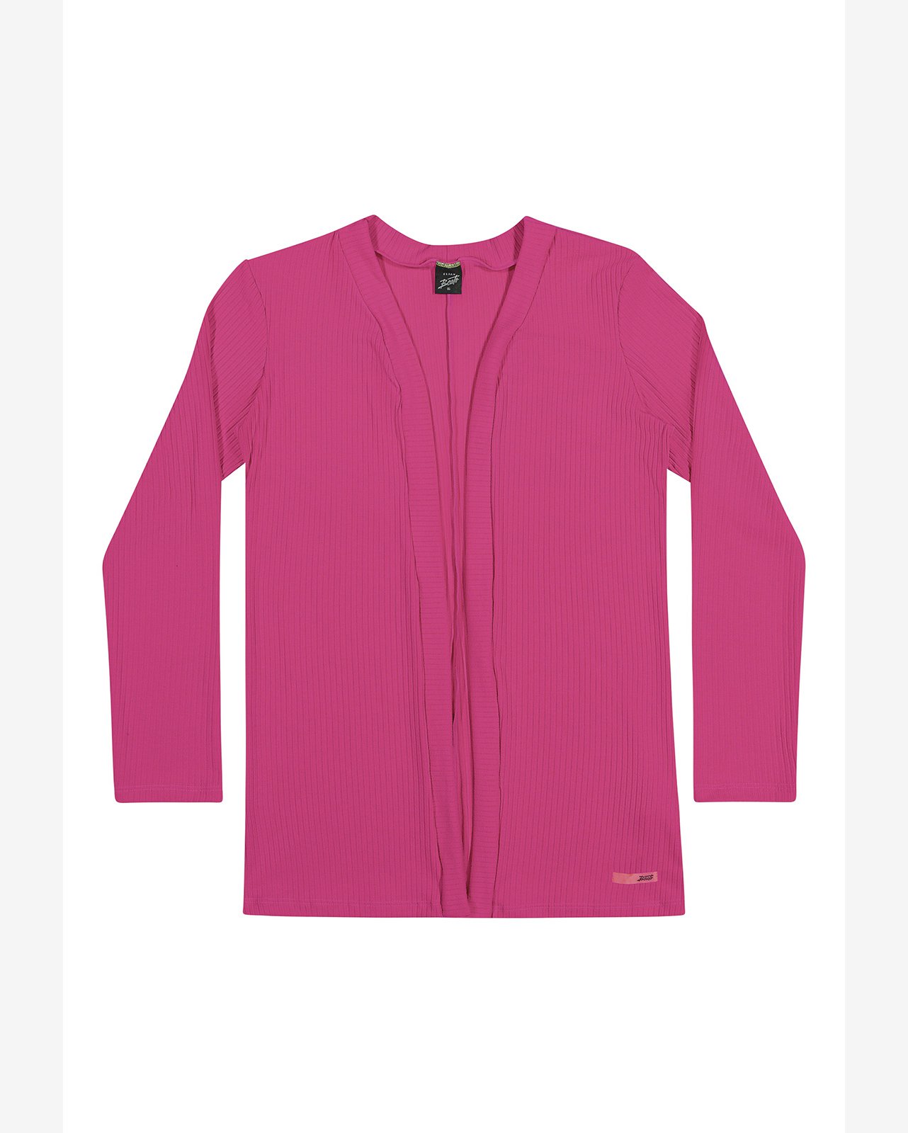 Cardigan Malha Canelada Rosa Infantil Elian