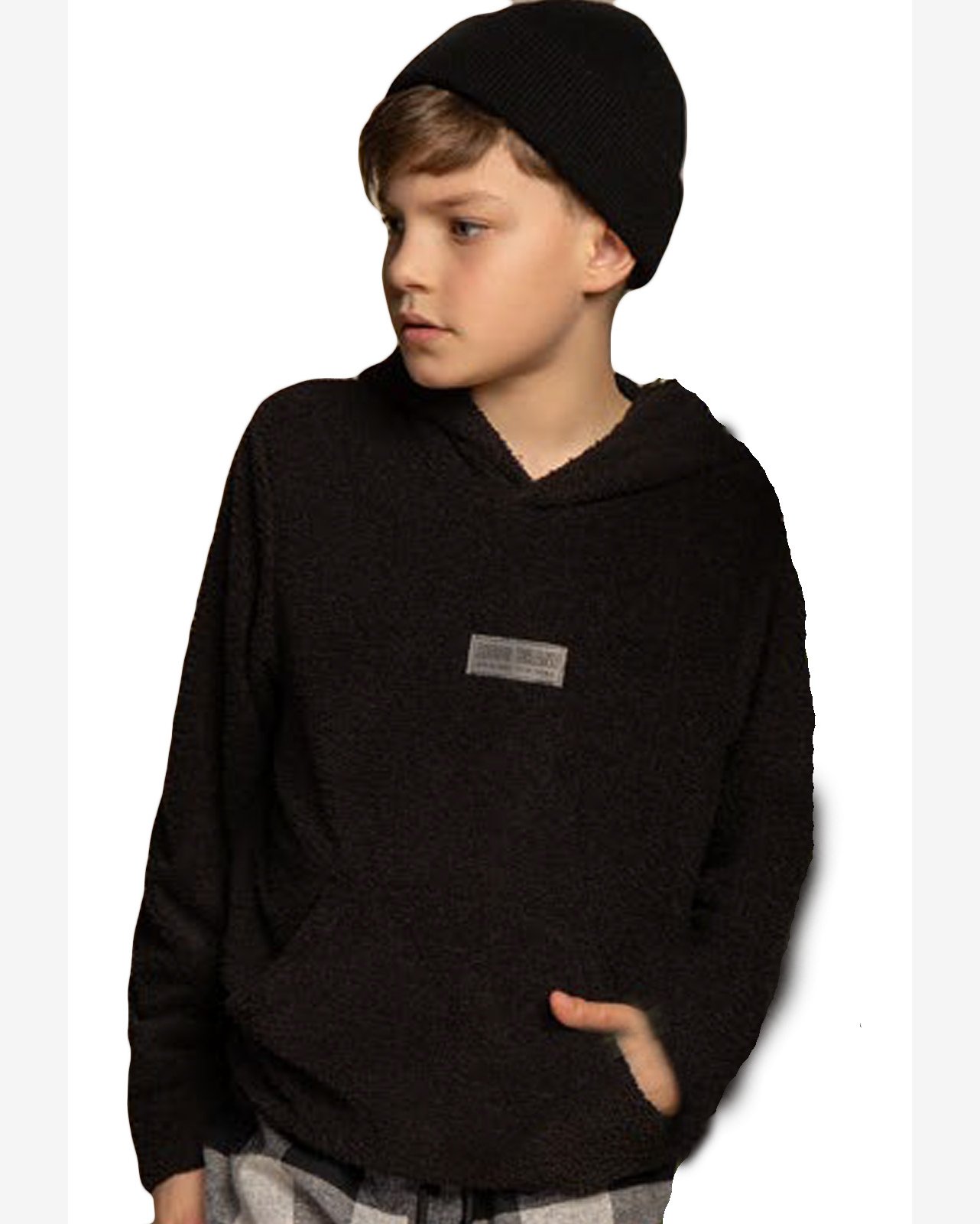 Blusa Moletom Capuz Preto Infantil Riccoo