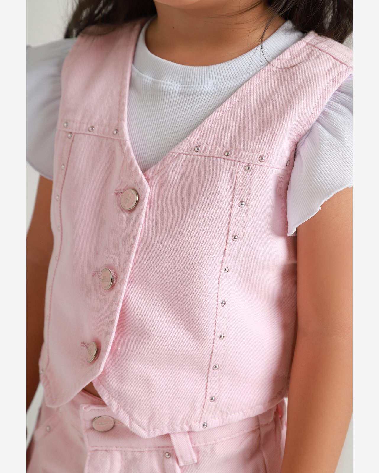 Colete Rosa Infantil Menina Sun Place Jeans 