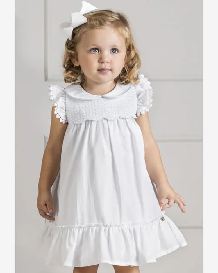 Vestido Infantil Branco Algodão Anjos Baby
