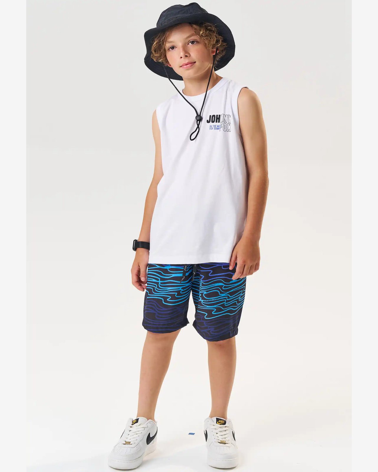 Conjunto Menino Regata Bermuda Estampada Johnny Fox