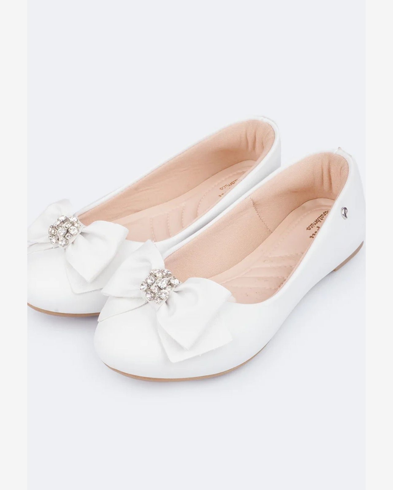 Sapatilha Infantil Feminina Fofura Strass Branca