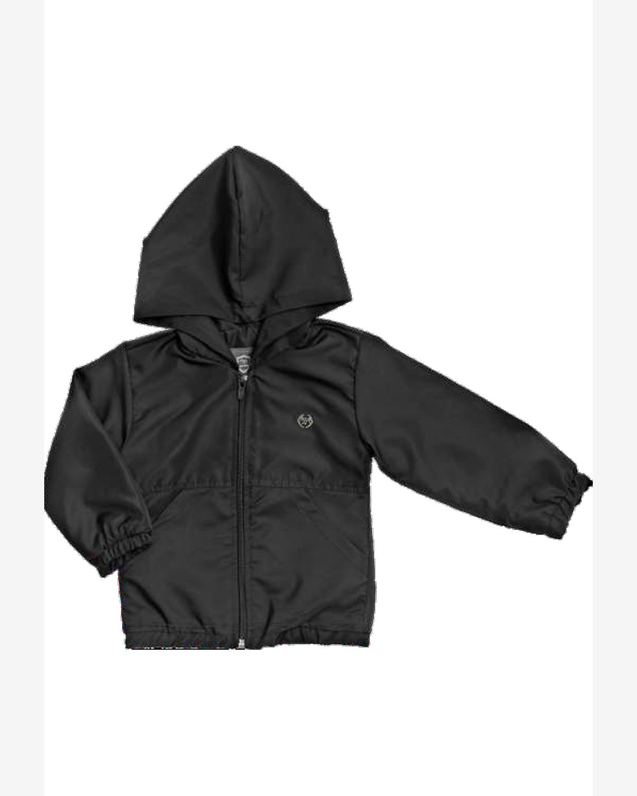 Jaqueta Preto Nylon Capuz Infantil Anjos Baby
