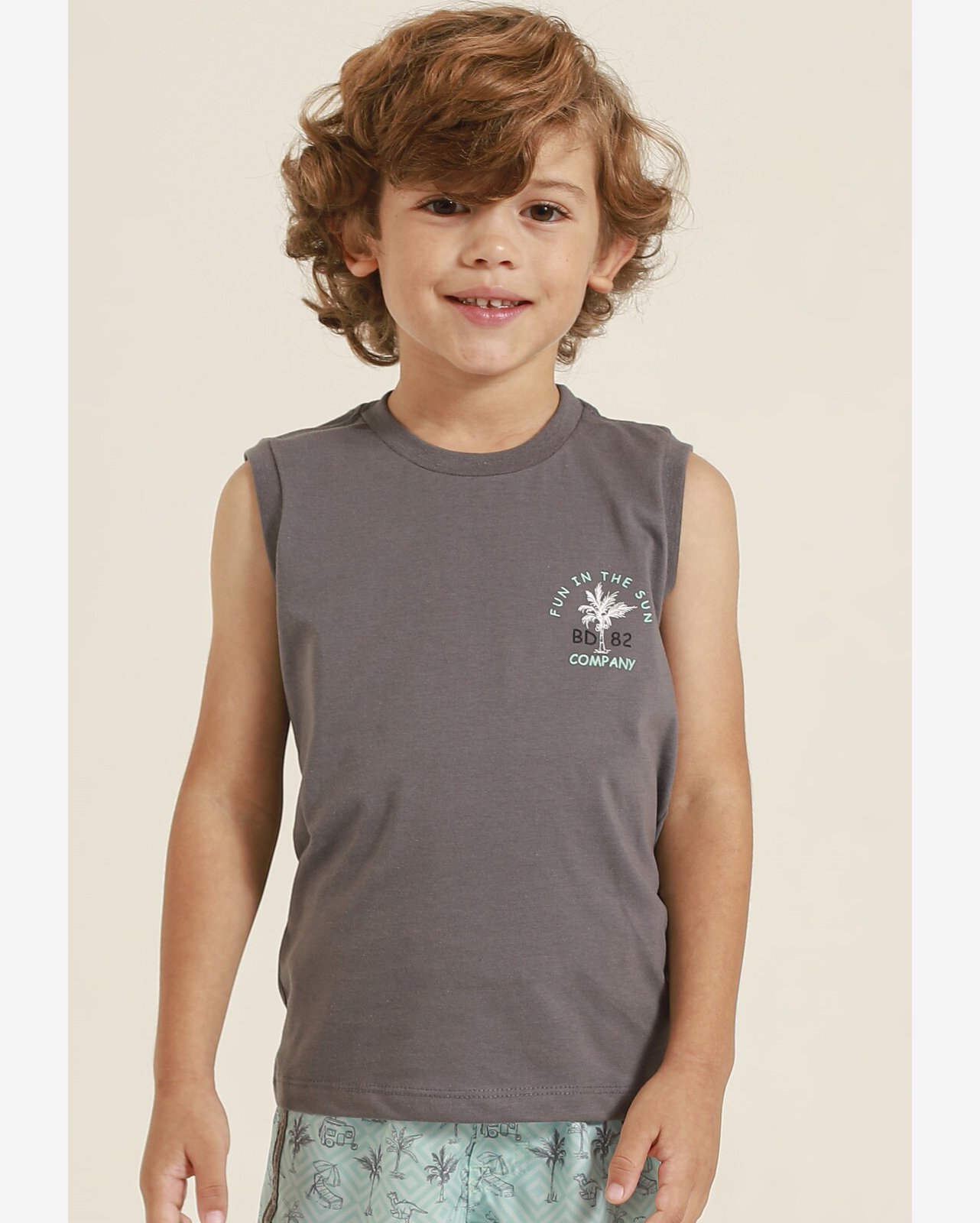 Regata Infantil Cinza Banana Danger Fun in The Sun