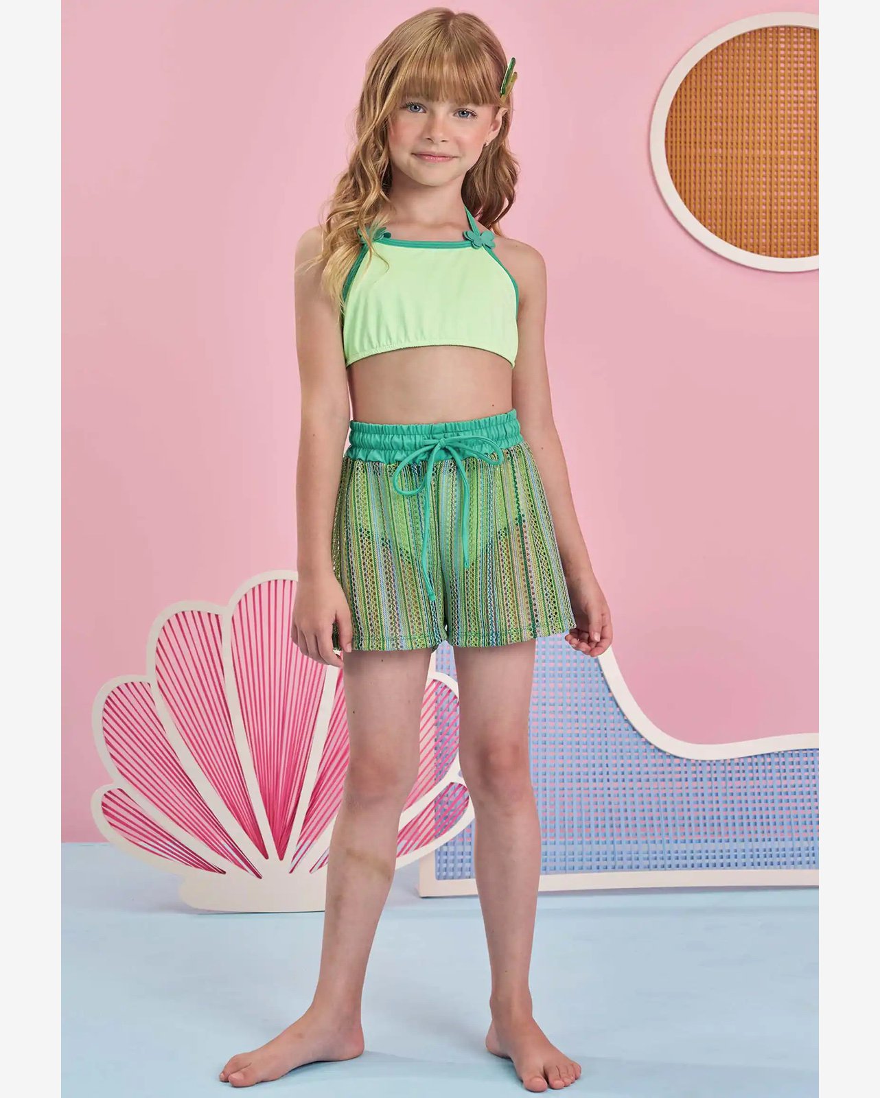 Kit Praia Infantil: Biquíni e Shorts de Saída